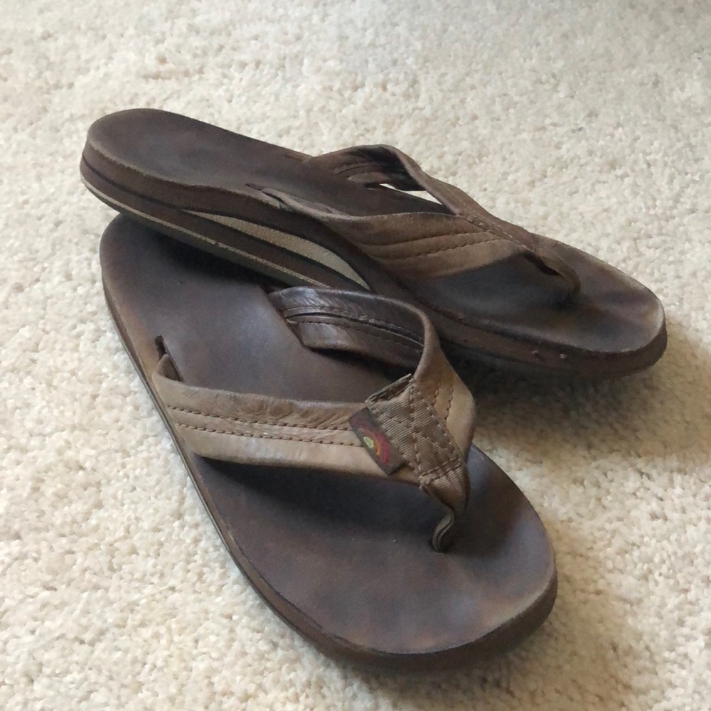 Rainbow flip flops (size small)
